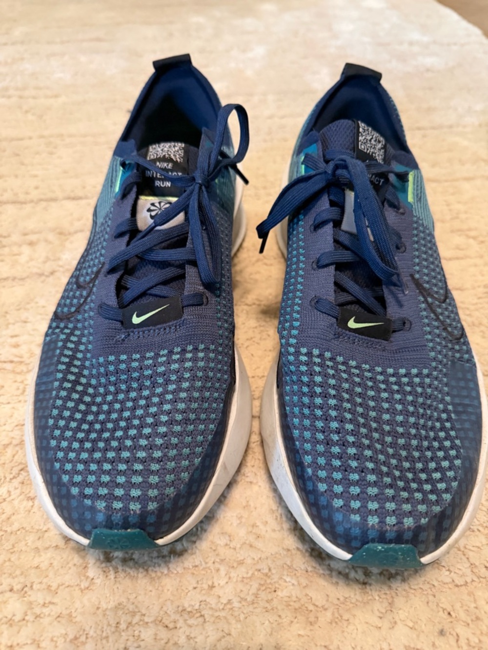 Nike Interact Running Shoes Navy with Teal Accents